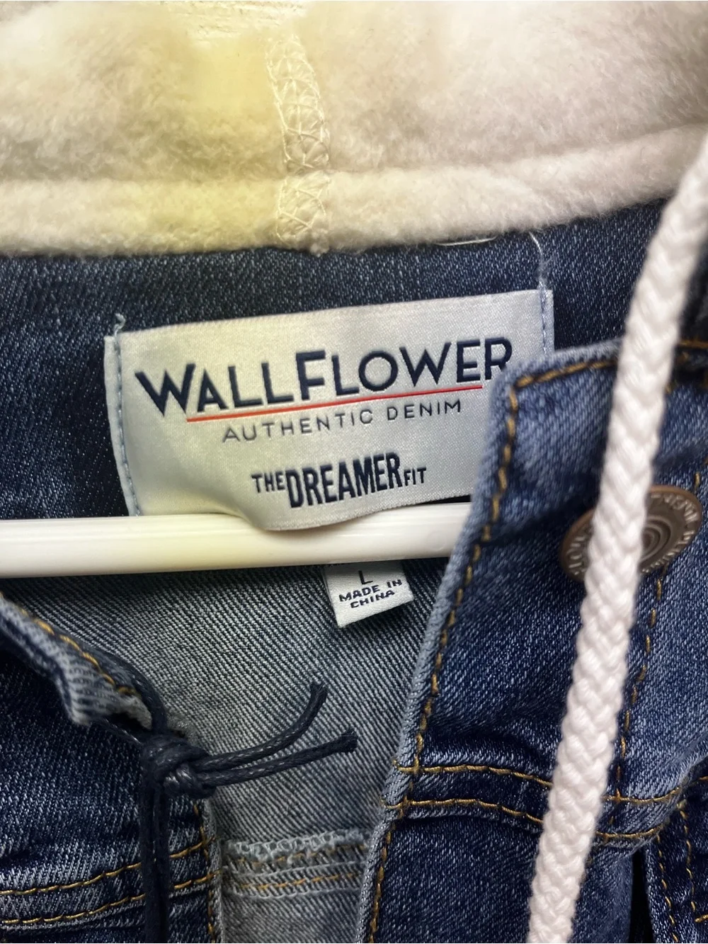 NWT WallFlower Girls Large Denim Shirt Jacket NEW With Tags Hybrid Outerwear